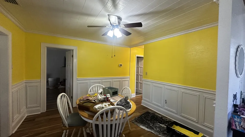 Dining room repaint in progress