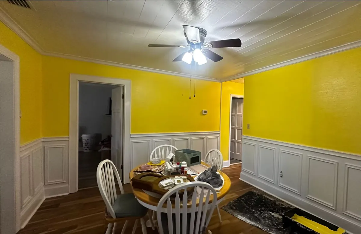 After painting — yellow dining room